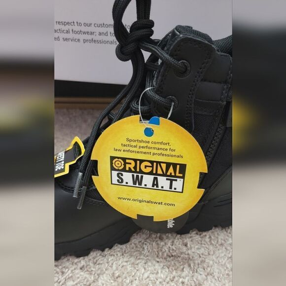 Original SWAT Classic 6" Side Zip Black WP Safety Tactical Boots (116101) Size 7 - Picture 5 of 12